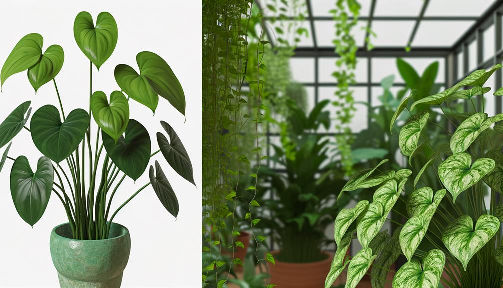 comparing philodendron and pothos