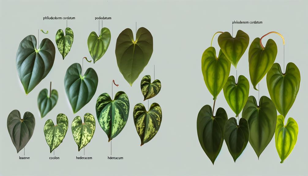 comparing philodendron species names