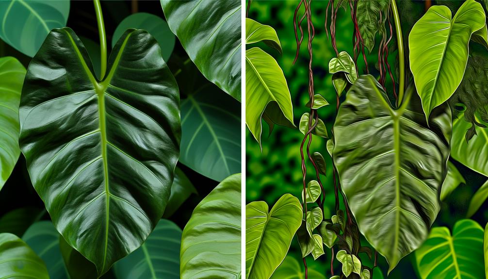 comparing philodendron species visually