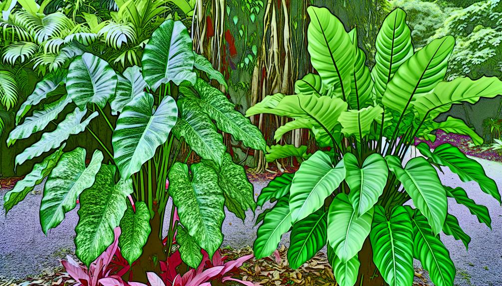 comparing philodendron varieties visually