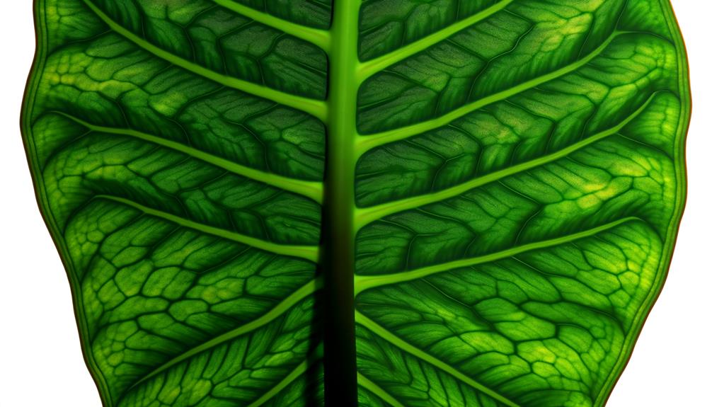 detailed leaf surface description