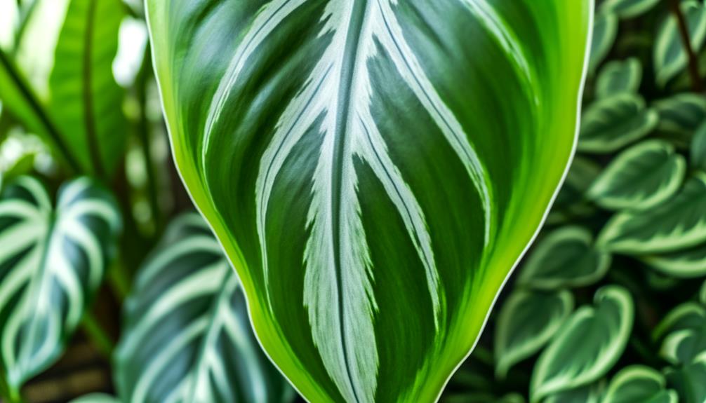 distinctive silver striped leaves