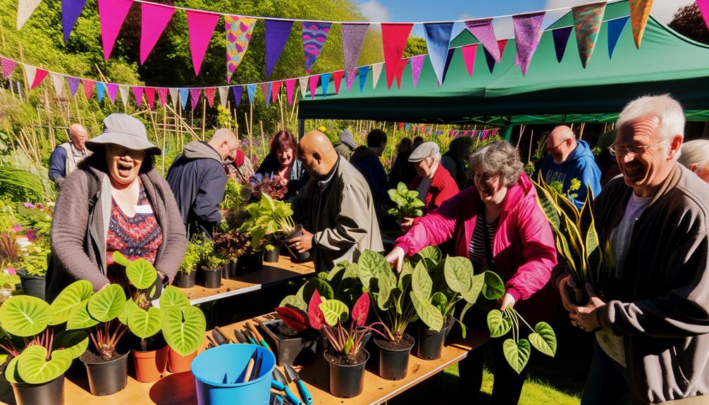 gardeners trading leafy treasures