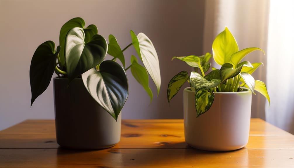 houseplant comparison philodendron vs pothos