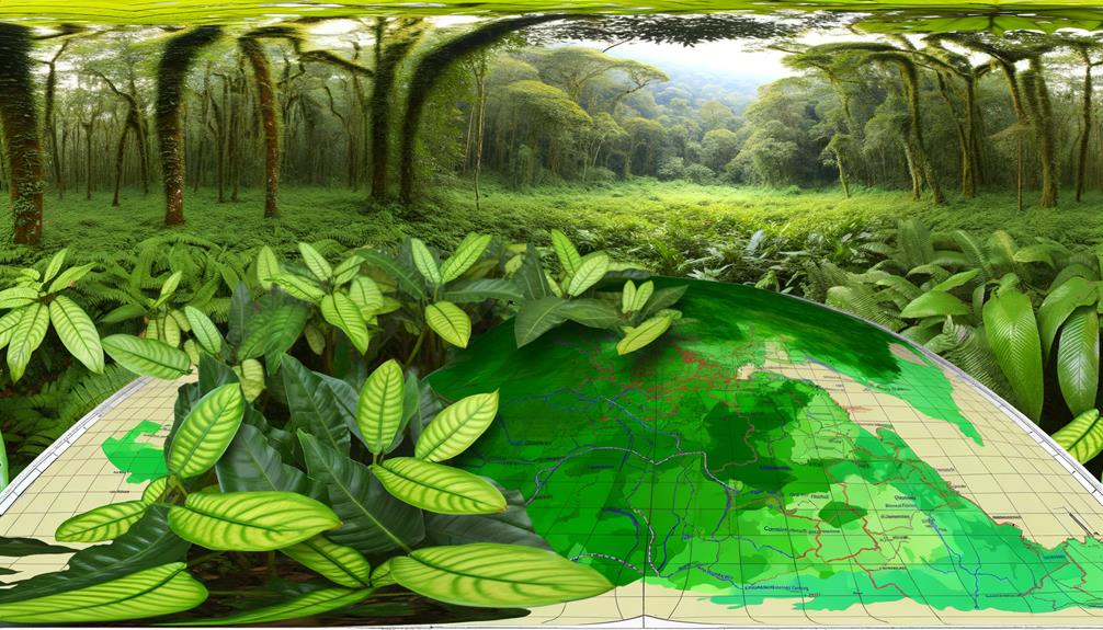 philodendron erubescens range map