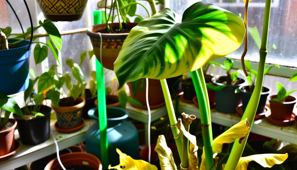 philodendron gloriosum yellow leaves