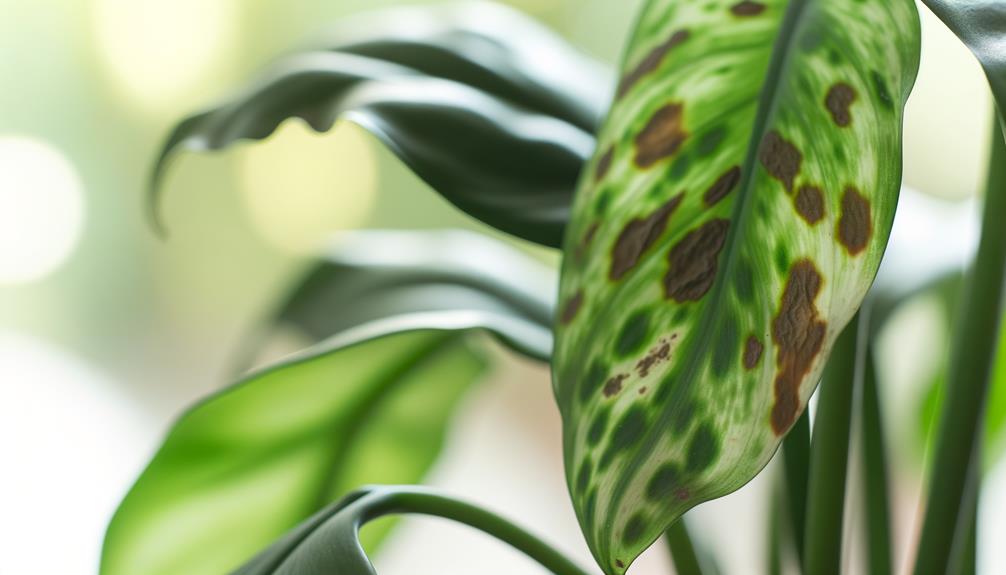 philodendron micans brown spots