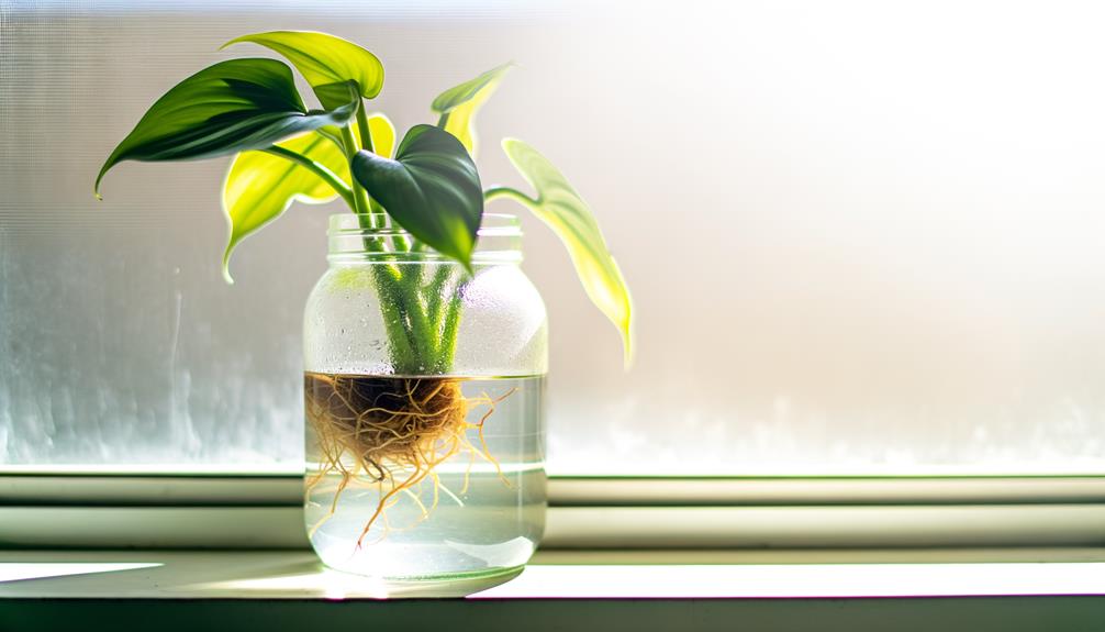 plant roots in water