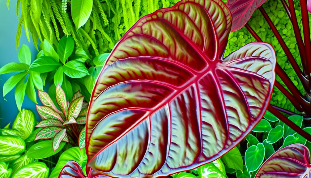 striking red leafed plant species