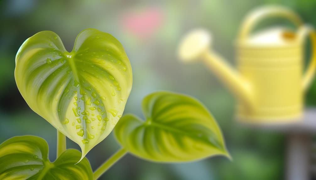 watering plants with care