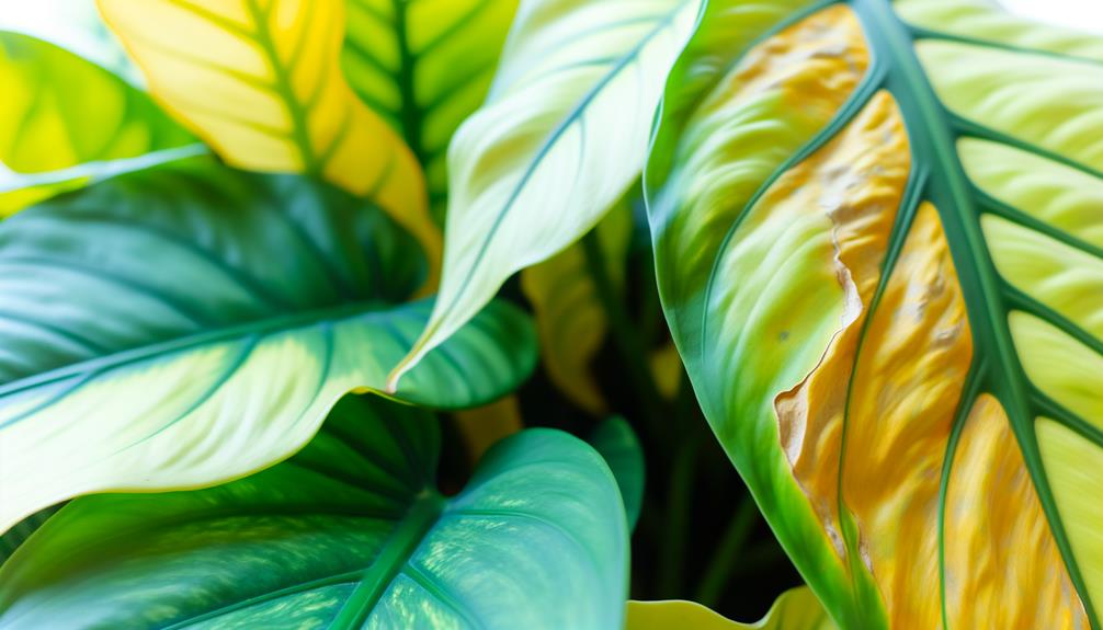 yellow leaves on philodendron